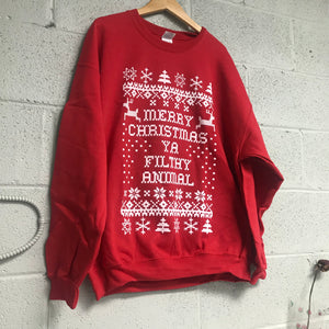 Merry Christmas YA Filthy Animal Sweatshirt Red