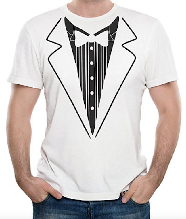 Funny Tuxedo Pixel Tuxedo Wedding Gifts for Dad Sc' Men's T-Shirt