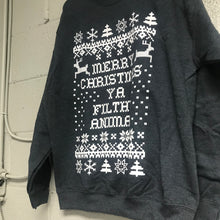 Merry Christmas YA Filthy Animal Sweatshirt Dark Heather Gray