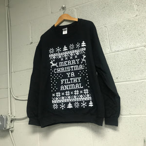 Merry Christmas YA Filthy Animal Sweatshirt Black