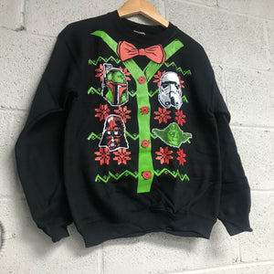 Star Wars Youth's Ugly Christmas Sweatshirt Black