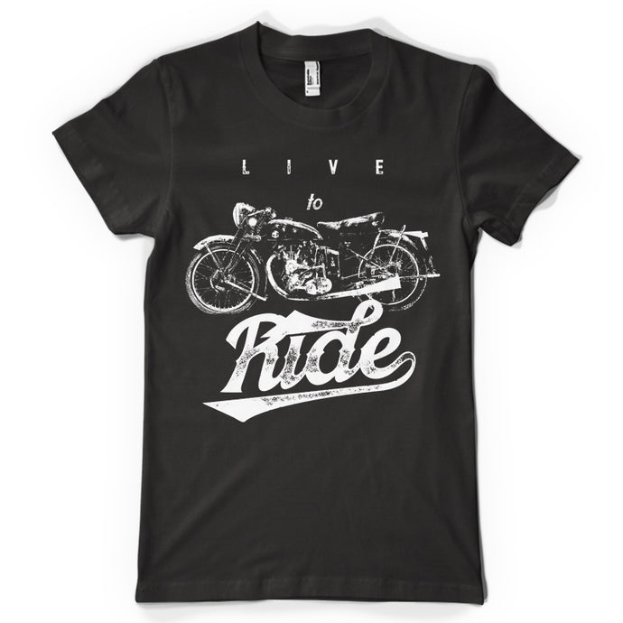 Live to Ride life inspiration T shirt Print on American Apparel Men's Shirt