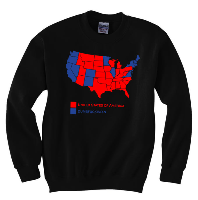 Dumbfuckistan Map Men's Black Sweatshirt