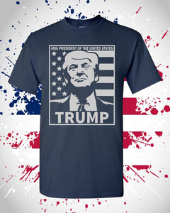 Donald Trump 45th President T Shirt Navy