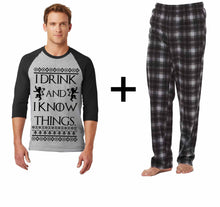 i drink and i know things Christmas Pajamas Set Christmas Pajamas Uni-sex Set set, included shirt and pant Pajamas Set